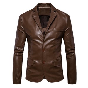 Custom Logo Genuine Leather Casual Breathable Single Breasted Blazers New Fashion Woolen Fabric <b>Coat</b> From Pakistan - Product Image 1