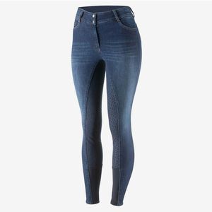 Pantalones de mezclilla ecuestres de primera calidad para mujer, agarre antideslizante, ajuste perfecto, ropa personalizada, venta al por mayor, pantalones de montar a caballo - Product Image 1