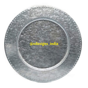 Plaque ronde à chargeur galvanisé à la main, ronde sous assiette, décoration de Table pour fête, vente en gros, assiettes de service, 10 pièces - Product Image 6