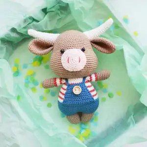 年のホットセール赤ちゃんのおもちゃカスタマイズされたロゴアミグルニかぎ針編み動物のおもちゃ2021ブファロベトナム製かぎ針編み綿100% ぬいぐるみ