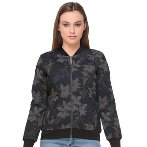 Blousons bombardier imprimés personnalisés pour femmes, blouson d'hiver à manches longues Slim - Product Image 1