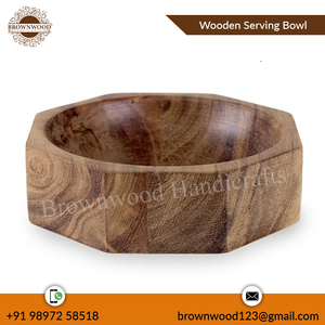 Bol de service en bois de manguier écologique Bol en bois de forme hexagonale du fournisseur indien pour la cuisine Table à manger Utilisation de stockage des aliments - Product Image 4