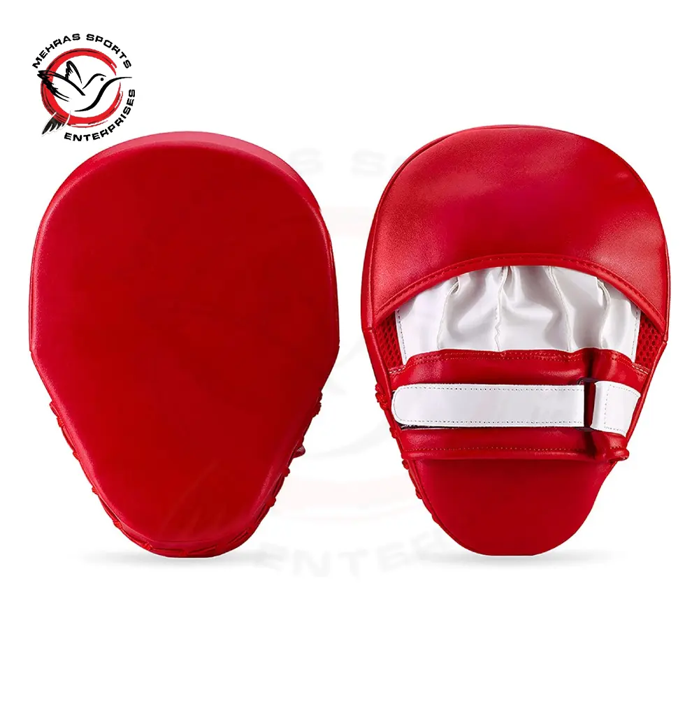 Almohadillas de enfoque de boxeo con diseño personalizado impreso, almohadillas de enfoque curvadas de cuero