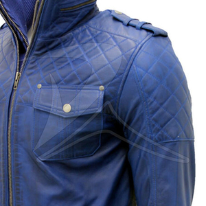 Veste de mode en laine mince d'hiver pour hommes grande taille décontractée en cuir d'agneau marron véritable col montant fermeture éclair respirant vente en gros - Product Image 6