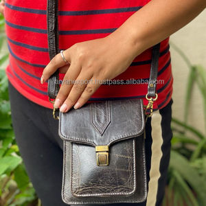 Handmade Leather <b>Sling</b> <b>Bag</b> Crossbody Handbag <b>for</b> <b>Men</b> Unisex Vintage Style Real Leather Purse With Push Lock <b>for</b> Daily Use - Product Image 2
