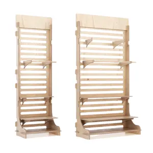 Best Italian Custom Design Adjustable Shelves Interlocking Wooden Display Racks For Clothing Store