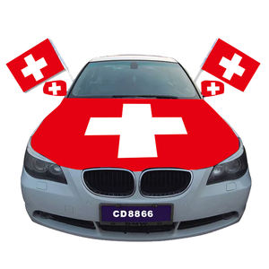 Fanion personnalisable de couverture de capot moteur de voiture avec les pays-bas états-unis arabie saoudite pour la suisse imprimer le drapeau de capot de voiture - Product Image 1