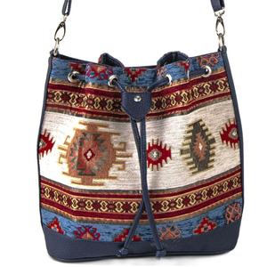 กระเป๋าสะพายไหล่ดีไซน์แบบตุรกีตุรกีสีฟ้า - Product Image 2