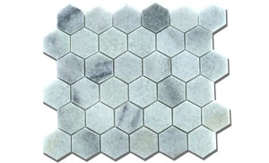 Carreaux de sol hexagonaux en marbre onyx blanc cristal, finition polie moderne, haute qualité - Product Image 1