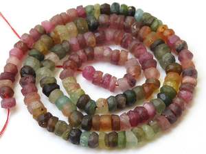 Cuentas de piedra redonda pulida mate Lisa multiturmalina - Product Image 6