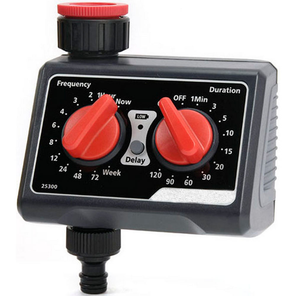 2 Dial Tap Timer 1 Zone Electronic Timer Simple to Program Low Battery Indicator for Garden Watering Drip and Irrigation Systems