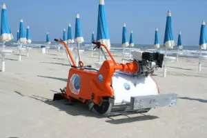 इतालवी उच्च गुणवत्ता Delfino धातु सामग्री पेट्रोल के पीछे चलना समुद्र तट सफाई मशीन के लिए निर्यात