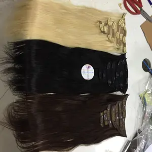 Krullend Clip In Hair Extensions Menselijk Haar Voor Zwarte Vrouwen Braziliaanse Straight Echt Haar Extensions Clip Ins