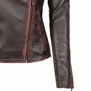 แจ็กเก็ตหนัง PU ของผู้หญิง2024ทำจากผ้าฝ้ายถักย้อมสีและระบายอากาศได้ไซส์ XL - Product Image 6