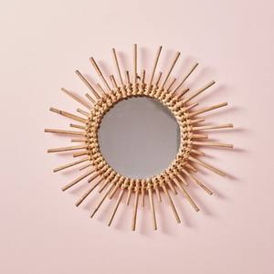<b>Wicker</b> Round Rattan Wall <b>Mirror</b> Flower Shape - Product Image 5