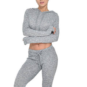 Nouvelle collection 2020 de survêtement pour femme, couleur grise, fermeture à glissière, capuche avec pantalon, à vendre - Product Image 6