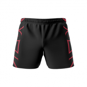 Black Rugby <b>Shorts</b> with Custom Design Logo and Size Sublimated Breathable and Comfortable for Adults - Product Image 1
