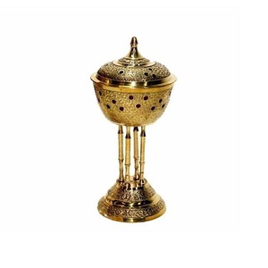 Antique Design Incense <b>Burner</b> Brass Gold Color Oud <b>Burner</b> Round Shape Customized Size <b>Oil</b> <b>Burner</b> From India - Product Image 2