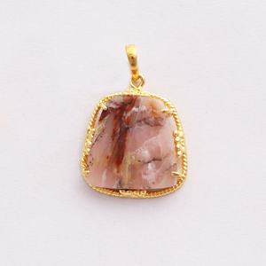 Ensemble de pierres précieuses plaqué or opale rose bijoux pierres précieuses élégantes femmes pendentif résultats d'artisanat concepteur faisant des bijoux - Product Image 2