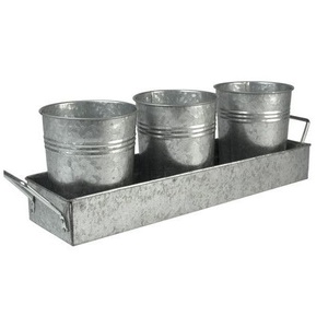 Jardinières de jardin en métal galvanisé, Pot en métal de luxe moderne et Vintage, support à Joint, panier de plantes noir - Product Image 5