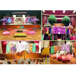 阿拉伯梅汉迪夜伞装饰惊人的Heena功能装饰与伞批发印度婚礼伞装饰