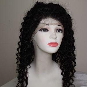 Peluca de encaje rizado profundo para mujeres negras, peluca de cabello virgen, suave, con ondas al agua y cutícula, 100% - Product Image 3