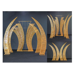Décor de scène de mariage, arc doré d'arrière-plan métallique, vente en gros, pour toile de fond, pour mariage - Product Image 1