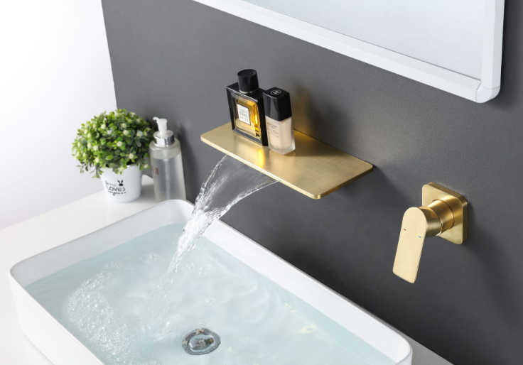 Luxury home high quality brass bathroom waterfall basin faucet