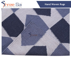 Fabricant indien Kilim Design's Modern 100% Laine Coton Kilim Tapis brodés Lavables pour la cuisine de bureau - Product Image 3