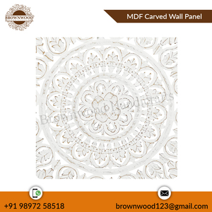 Panneau mural rond en bois MDF sculpté antique, décoration d'intérieur, décoration élégante de chambre d'amis, panneau mural en bois artistique - Product Image 6