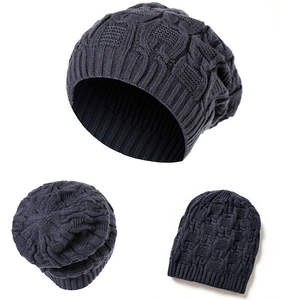 Women <b>Ladies</b> Knitted <b>Woolly</b> <b>Hat</b> Beanie Slouchy Ski Winter Warm Oversized Caps Customized Knitted logo <b>Hats</b> - Product Image 5