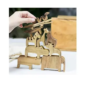 Wooden Animals Stacking Blocks Balancing Games Play Set Toys Educational Child. Angelina +84327746158