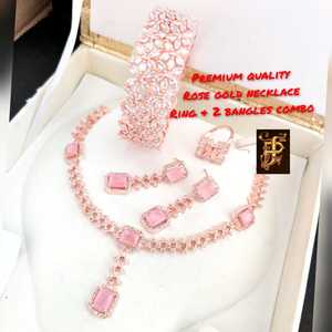 Collier, boucles d'oreilles, bracelets et bagues combinés, pour jolies femmes, création en inde, bijoux de shopping, nouvelle collection - Product Image 1