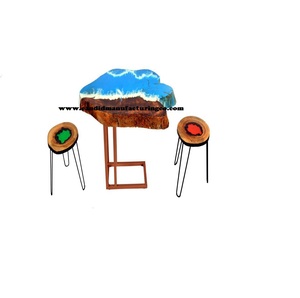 โต๊ะรับประทานอาหารไม้เนื้อแข็งดีไซน์ทันสมัยทำจากคริสตัลใสพร้อมเรซิ่นอีพ็อกซี่สำหรับใช้ในสำนักงาน - Product Image 1