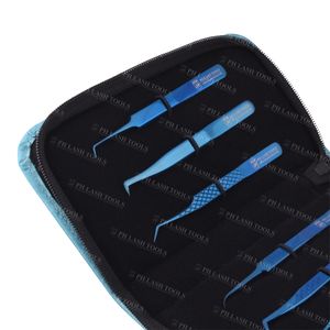 Starry Sky — coffret de pincettes pour Extension de cils, 6 pièces, de haute qualité, avec étui d'emballage Simple, bleu ciel - Product Image 4