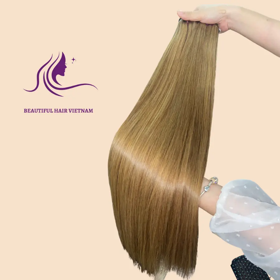 Gold-Unverarbeitete rohe vietnam esische Haarknochen gerade seidige volle Spitze menschliche Perücken Haar bündel jungfräuliche Haar verkäufer