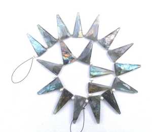 Cuentas de Briolette labradorita Natural, forma triangular de Flash azul, forma geométrica, joyería de piedras preciosas, 18 piezas - Product Image 4