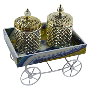 Tarro de cera con diseño de acabado de varios colores, de moda, de vidrio, lo mejor para festivales, decorativo, diseño moderno - Product Image 2