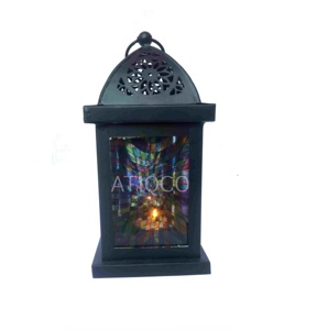 Lanterne marocaine hexagonale en fer indien de qualité supérieure, en métal doré, attrayante et unique, porte-bougie, décorations de fête élégantes Atiqco - Product Image 2