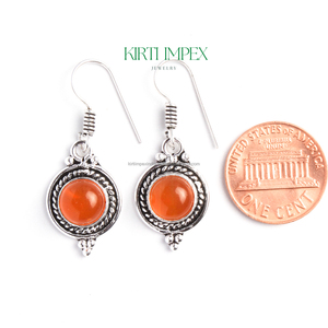 Boucles d'oreilles bohèmes et argentées, assorties en cornaline, bijoux pour femmes, cache-cœur, style Vintage, vente en gros, haute qualité, offre spéciale - Product Image 1
