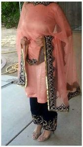 -NEW--STUNNING--KAMEEZ , SALWAR avec lourd DUPATTA WITH-BEAUTIFUL---ZARI travail... pour la fête-usure/mariage @ 2021 - Product Image 2