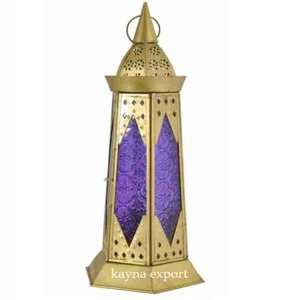 Lanterne de porte marocaine décorative en métal et verre, finition antique, nouveau design, faite à la main, écologique, pour Noël, anniversaire, Pâques - Product Image 6