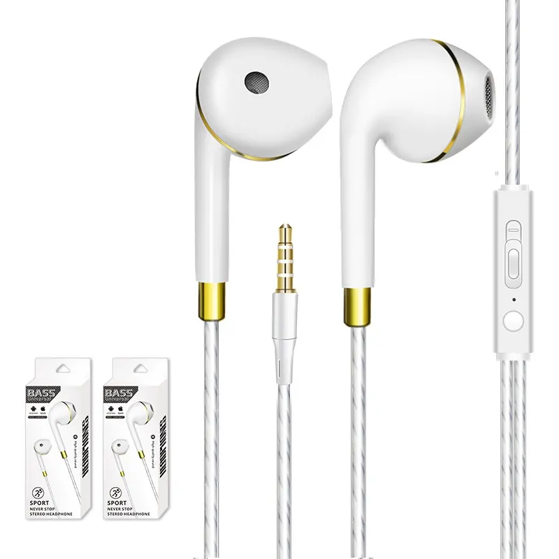 Earphone Grosir Earbud Headset Nirkabel Bass Super 3.5Mm Warna-warni dengan Mikrofon Bebas Genggam untuk Ponsel