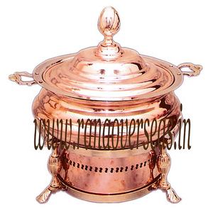 Indian Copper Catering Chafing Dish <b>Buffet</b> Food Warmer Commerical Equipment Round Serving Dish for Wedding - Product Image 1