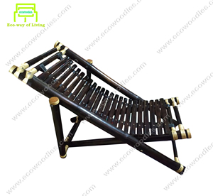 Chaise longue en rotin moderne élégant chaise de plage pliable piscine parapluie piscine loisirs rotin réglable - Product Image 1