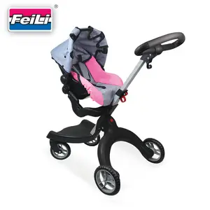 Fei Li 婴儿车 2020 新产品婴儿娃娃马车与汽车座椅和可调手柄和前旋转轮婴儿车娃娃
