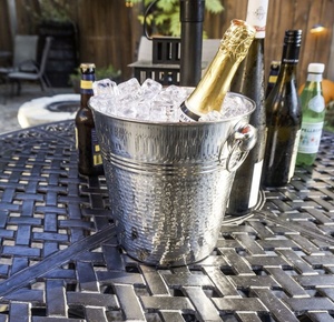 Stainless Steel Hammered Wine <b>Bucket</b> Usage Home Hotel Restaurant Room Indoor and Outdoor Made in India Commercial Buyers Modern - Product Image 2
