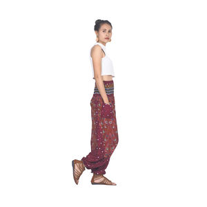 Napat Clothing Peacock Heaven 58 <b>Women</b> Harem Pants in <b>Red</b> PP0004 020058 02 Ready to Ship - Product Image 2