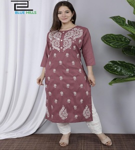 Kurtis magnifique pour femmes, Georgette, Chikankari, qualité supérieure, prix pas cher, - Product Image 1