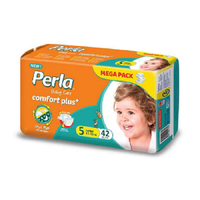 Couches Perla Comfort Plus Junior Taille 5, Paquet Mega de 42, Surface Sèche, Protection Anti-Fuites pour Bébés